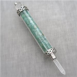 green aventurine chips pendant, approx 15-125mm