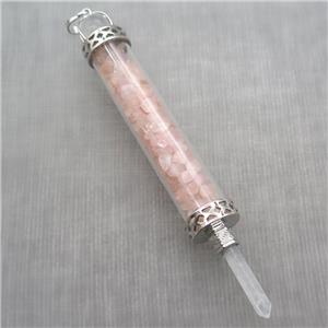 rose quartz chips pendant, approx 15-125mm