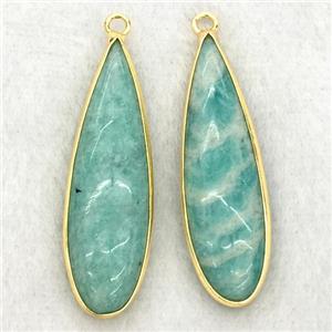 green Amazonite teardrop pendant, approx 10x35mm