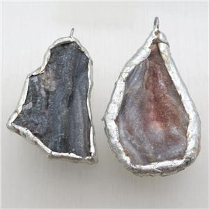 agate druzy pendant, freeform, approx 20-50mm