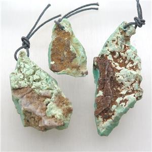 green Australian Chrysoprase nugget pendant, freeform, approx 20-60mm