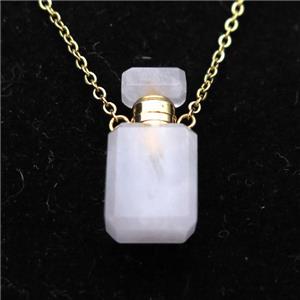 Rose Quartz perfume bottle Necklace, approx 10x20mm