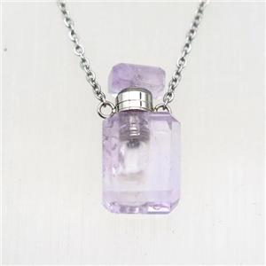 Amethyst perfume bottle Necklace, approx 10x20mm