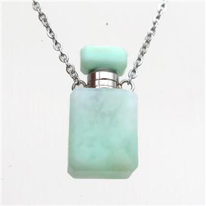 green Australian Chrysoprase perfume bottle Necklace, approx 10x20mm