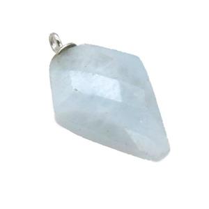 blue Aquamarine pendant, faceted arrowhead, approx 11-16mm