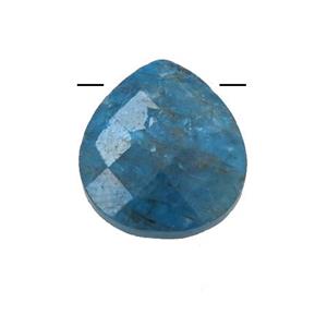 blue Apatite pendant, faceted teardrop, approx 13-14mm