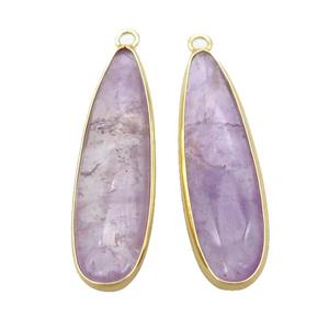 lt.purple Amethyst teardrop pendant, approx 10-35mm