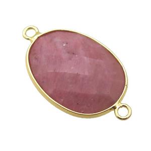 Rhodonite oval connector, approx 17-22mm