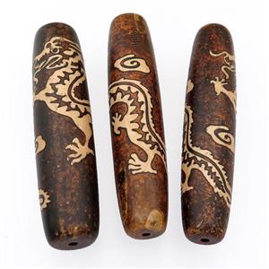 tibetan DZi Agate barrel beads, dragon, approx 20-100mm