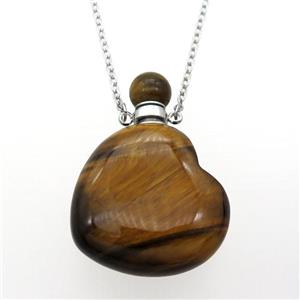 Tiger eye stone perfume bottle Necklace, approx 28-30mm, 50cm length