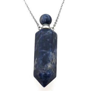 blue Sodalite perfume bottle Necklace, approx 16-60mm