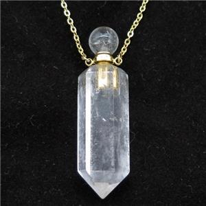 Clear Quartz perfume bottle Necklace, approx 16-60mm