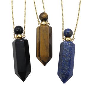 mixed Gemstone perfume bottle Necklace, approx 16-60mm