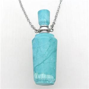 Magnesite Turquoise Perfume Bottle Necklace, approx 15-47mm