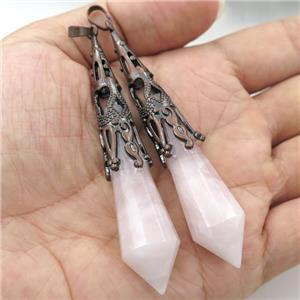 Rose Quartz pendulum pendant, antique red, approx 16-80mm