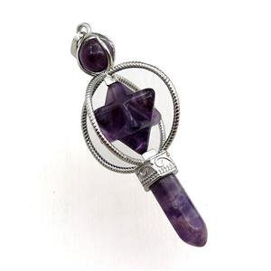 amethyst magicwand pendant, approx 8-60mm