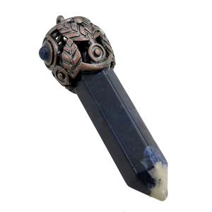 blue sodalite bullet pendant, approx 10-55mm