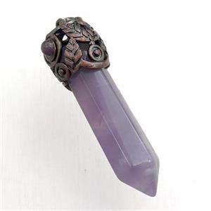 amethyst bullet pendant, approx 10-55mm