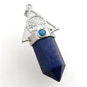 lapis bullet pendant, approx 15-55mm