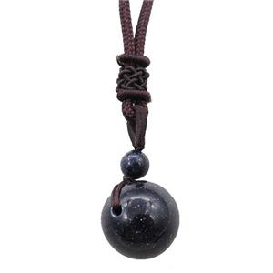 blue sandstone necklace, approx 16mm, 3mm