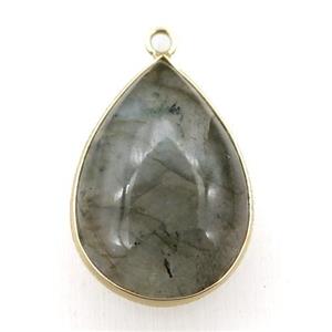 Labradorite teardrop pendant, approx 20-30mm