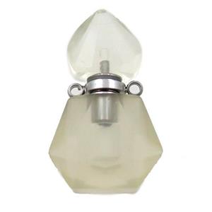 Lemon Quartz perfume bottle pendant, approx 16-27mm