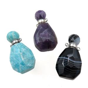 mix Gemstone perfume bottle pendant, approx 18-37mm