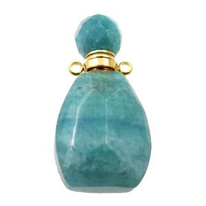 green Amazonite perfume bottle pendant, approx 18-37mm