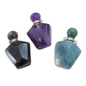 mix Gemstone perfume bottle pendant, approx 23-36mm