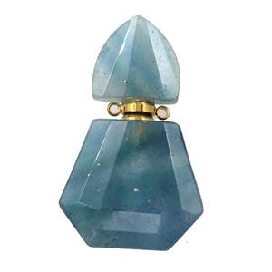 green Quartz perfume bottle pendant, approx 28-48mm