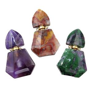 mix Gemstone perfume bottle pendant, approx 28-48mm