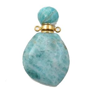 green Amazonite perfume bottle pendant, approx 23-38mm