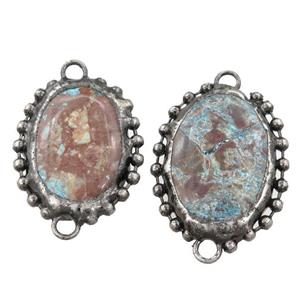 Ocean Jasper oval connector, approx 18-25mm