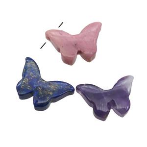 mix Gemstone butterfly pendant, approx 12-18mm