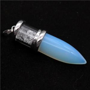 white Opalite bullet pendant, approx 13-48mm