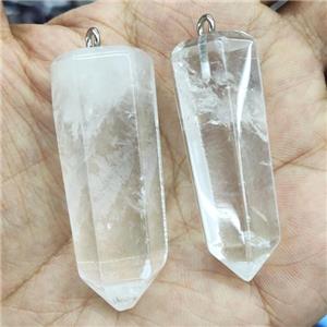 Clear Quartz bullet pendant, approx 20-50mm