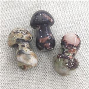 Ocean Jasper mushroom charm without hole, approx 25-38mm