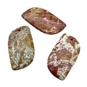 brown Ocean Jasper leaf pendant, approx 25-50mm