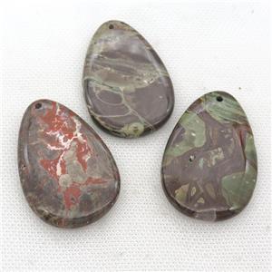 Ocean Jasper teardrop pendant, approx 35-55mm