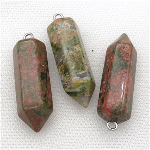 Unakite bullet pendant, approx 15-45mm