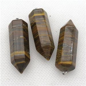 Tiger eye stone bullet pendant, approx 15-45mm