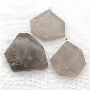 smoky Quartz slab pendant, approx 25-45mm