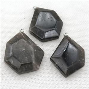 Smoky Quartz slice pendant, approx 25-45mm