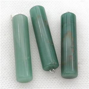 green Aventurine column pendant, approx 13-50mm