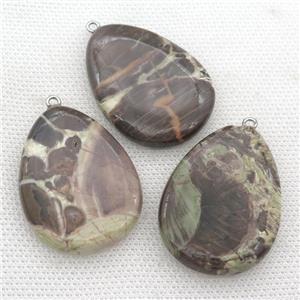 Ocean Jasper teardrop pendant, approx 30-40mm