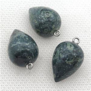 green Kambaba Jasper Pendulum Pendant, approx 15-20mm