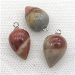 Picasso Jasper Pendulum Pendant, approx 15-20mm