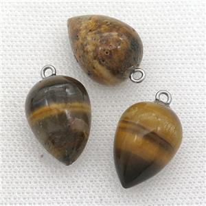 Tiger eye stone Pendulum Pendant, approx 15-20mm