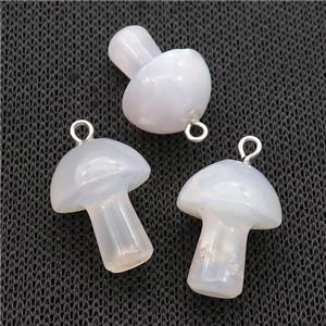 white Agate mushroom pendant, approx 15-20mm