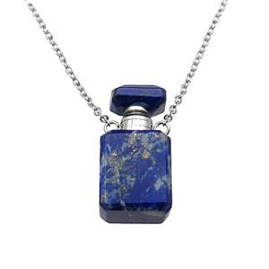 blue Lapis Lazuli perfume bottle Necklace, approx 10-20mm